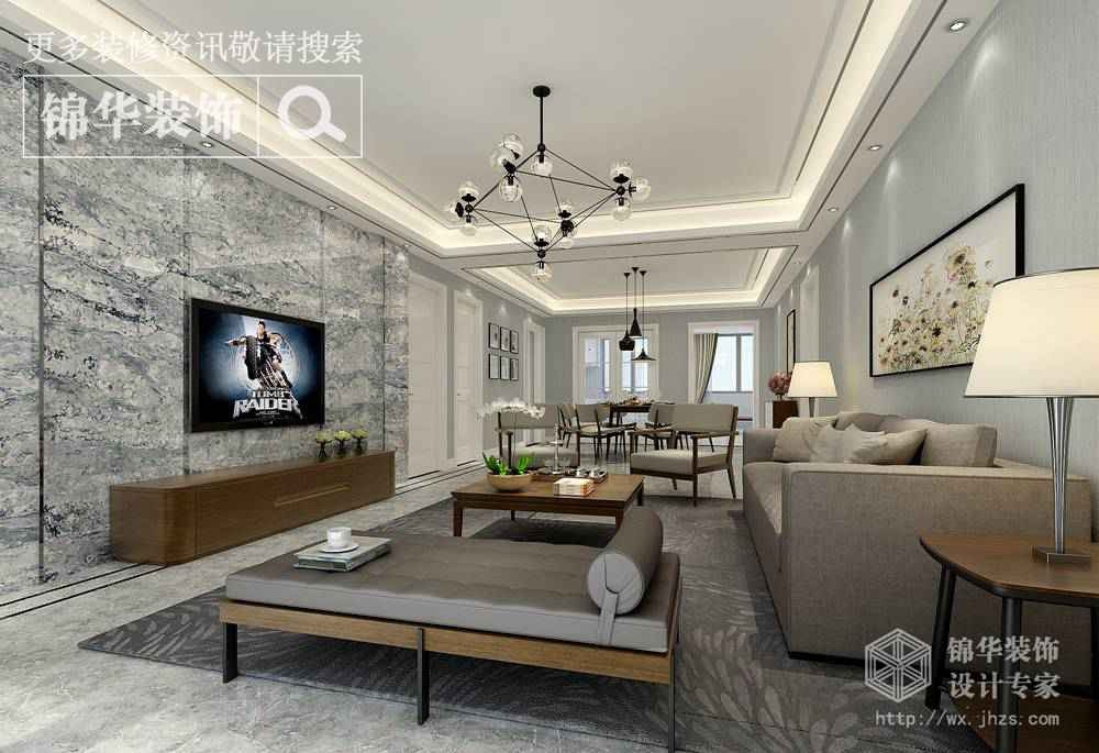 现代简约风格-160平-三室两厅-效果图